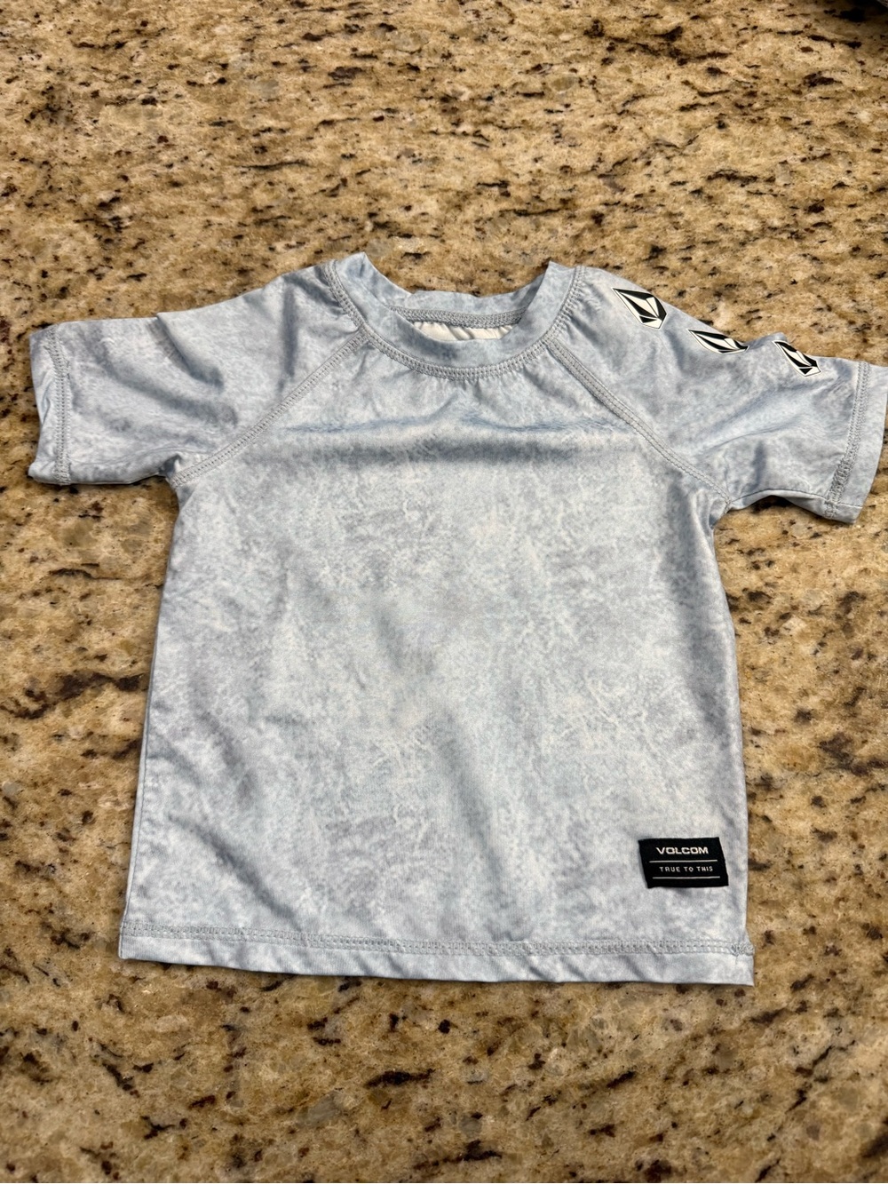Volcom Kids Pale Blue Short Sleeve Rashguard Tee